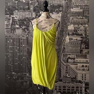 Yigal Azrouël Neon Chartreuse (Yellow + Green) Draped Dress